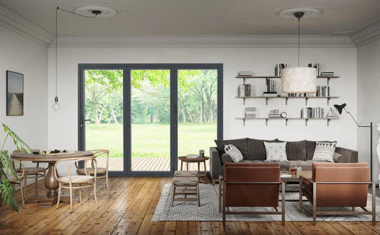 Sheerline Aluminium Grey Bifolding Doors
