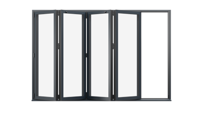 Open View - Anthracite Grey Aluminium Bifolding Door - 4000mm x 2100mm - All Folding to the Left | 4-4-0