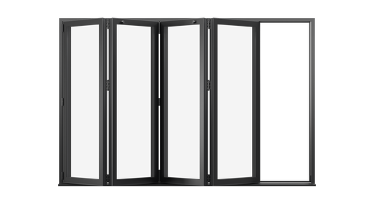 Jet Black Aluminium Bifolding Door - 4000mm x 2100mm - All Folding to the Left | 4-4-0