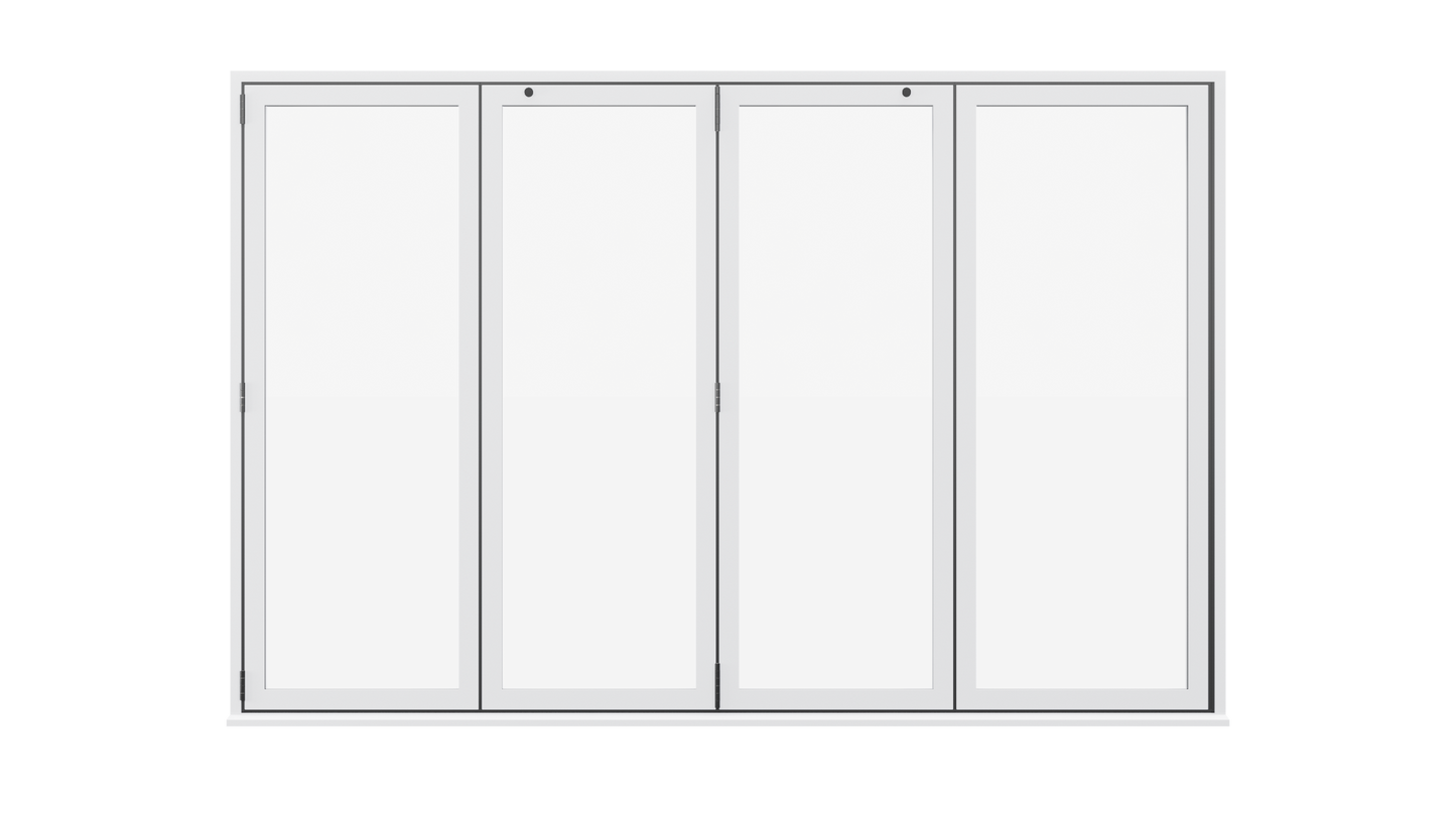 White Aluminium Bifolding Door - 3000mm x 2100mm - All Folding to the Left | 4-4-0