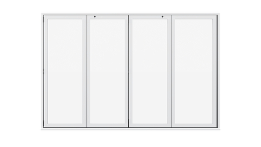 White Aluminium Bifolding Door - 4000mm x 2100mm - All Folding to the Left | 4-4-0