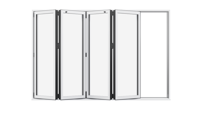 White Aluminium Bifolding Door - 4000mm x 2100mm - All Folding to the Left | 4-4-0