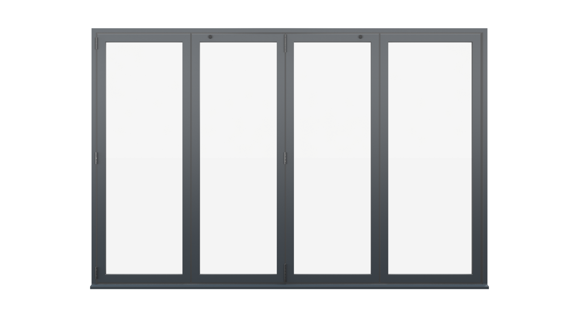 Closed View - Anthracite Grey Aluminium Bifolding Door - 4000mm x 2100mm - All Folding to the Left | 4-4-0