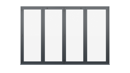Closed View - Anthracite Grey Aluminium Bifolding Door - 4000mm x 2100mm - All Folding to the Left | 4-4-0