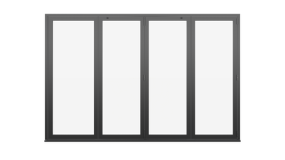 Jet Black Aluminium Bifolding Door - 3600mm x 2100mm - All Folding to the Right | 4-4-0
