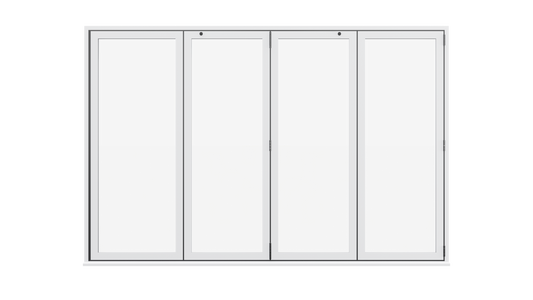 White Aluminium Bifolding Door - 4500mm x 2100mm - All Folding to the Right | 4-4-0