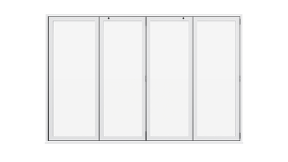 White Aluminium Bifolding Door - 4000mm x 2100mm - All Folding to the Right | 4-4-0