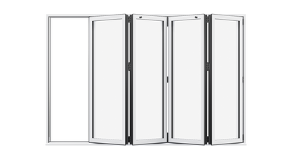 White Aluminium Bifolding Door - 4000mm x 2100mm - All Folding to the Right | 4-4-0