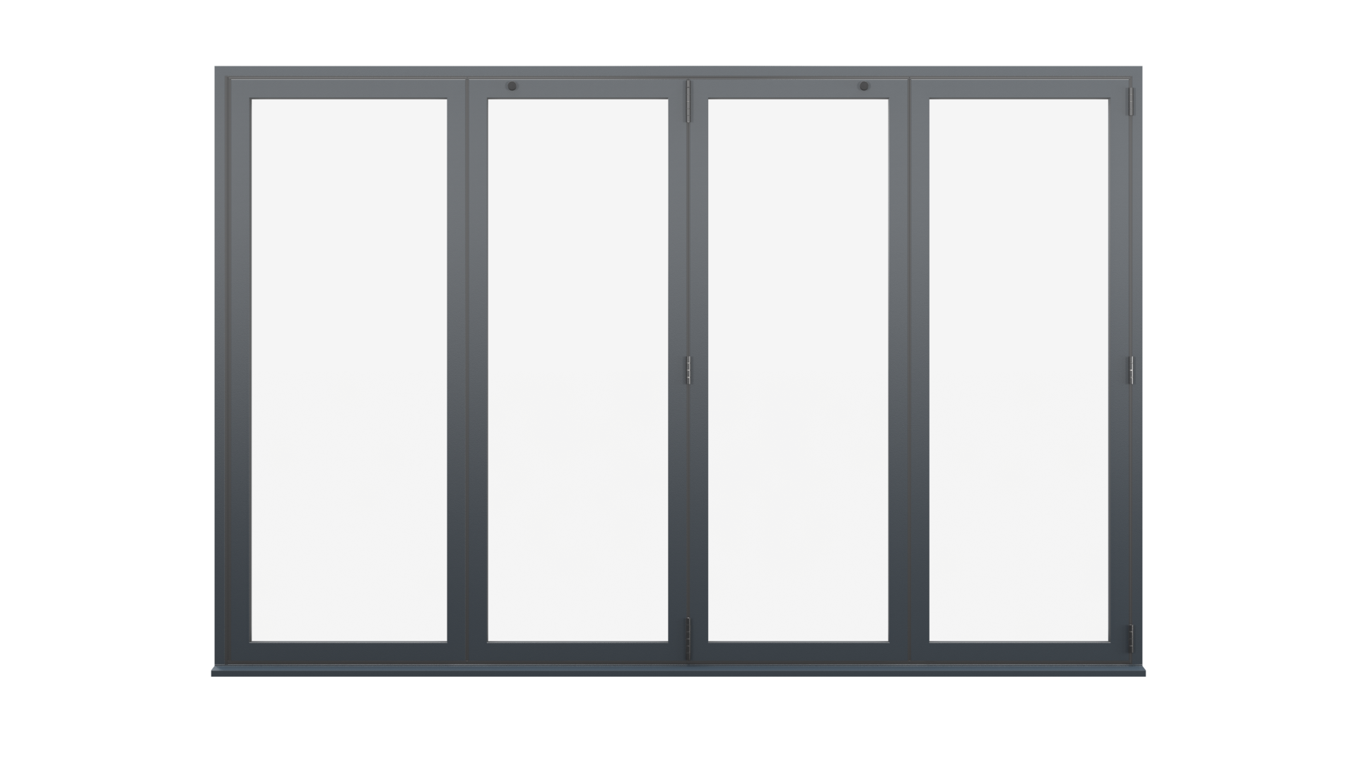 Closed View - Anthracite Grey Aluminium Bifolding Door - 4500mm x 2100mm - All Folding to the Right | 4-4-0