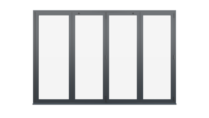 Closed View - Anthracite Grey Aluminium Bifolding Door - 4500mm x 2100mm - All Folding to the Right | 4-4-0
