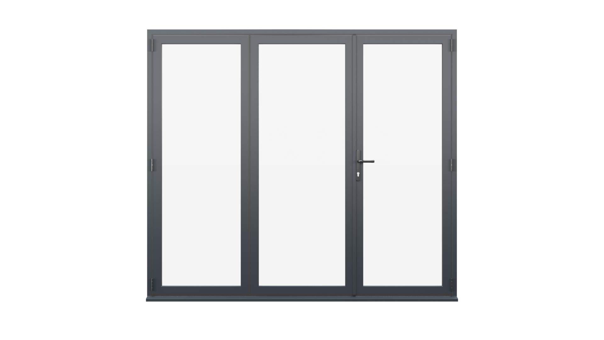 Closed View - Anthracite Grey Aluminium Bifold Door - 2400mm x 2100mm - One Master to Right, Two Folding to the Left | 3-2-1