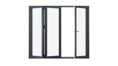 Open View - Anthracite Grey Aluminium Bifold Door - 2400mm x 2100mm - One Master to Right, Two Folding to the Left | 3-2-1