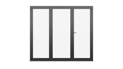 Jet Black Aluminium Bifolding Door - 1800mm x 2100mm - One Master to Right, Two Folding to the Left | 3-2-1