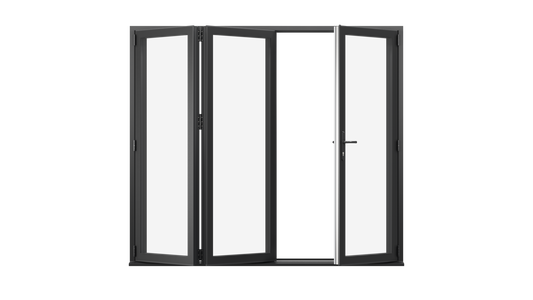 Jet Black Aluminium Bifolding Door - 2100mm x 2100mm - One Master to Right, Two Folding to the Left | 3-2-1