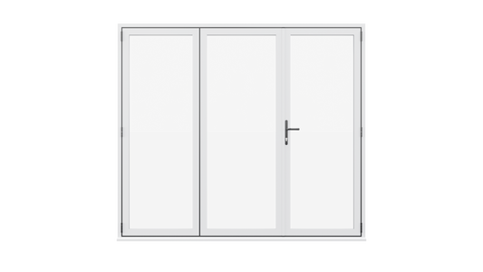 White Aluminium Bifolding Door - 2100mm x 2100mm - One Master to Right, Two Folding to the Left | 3-2-1