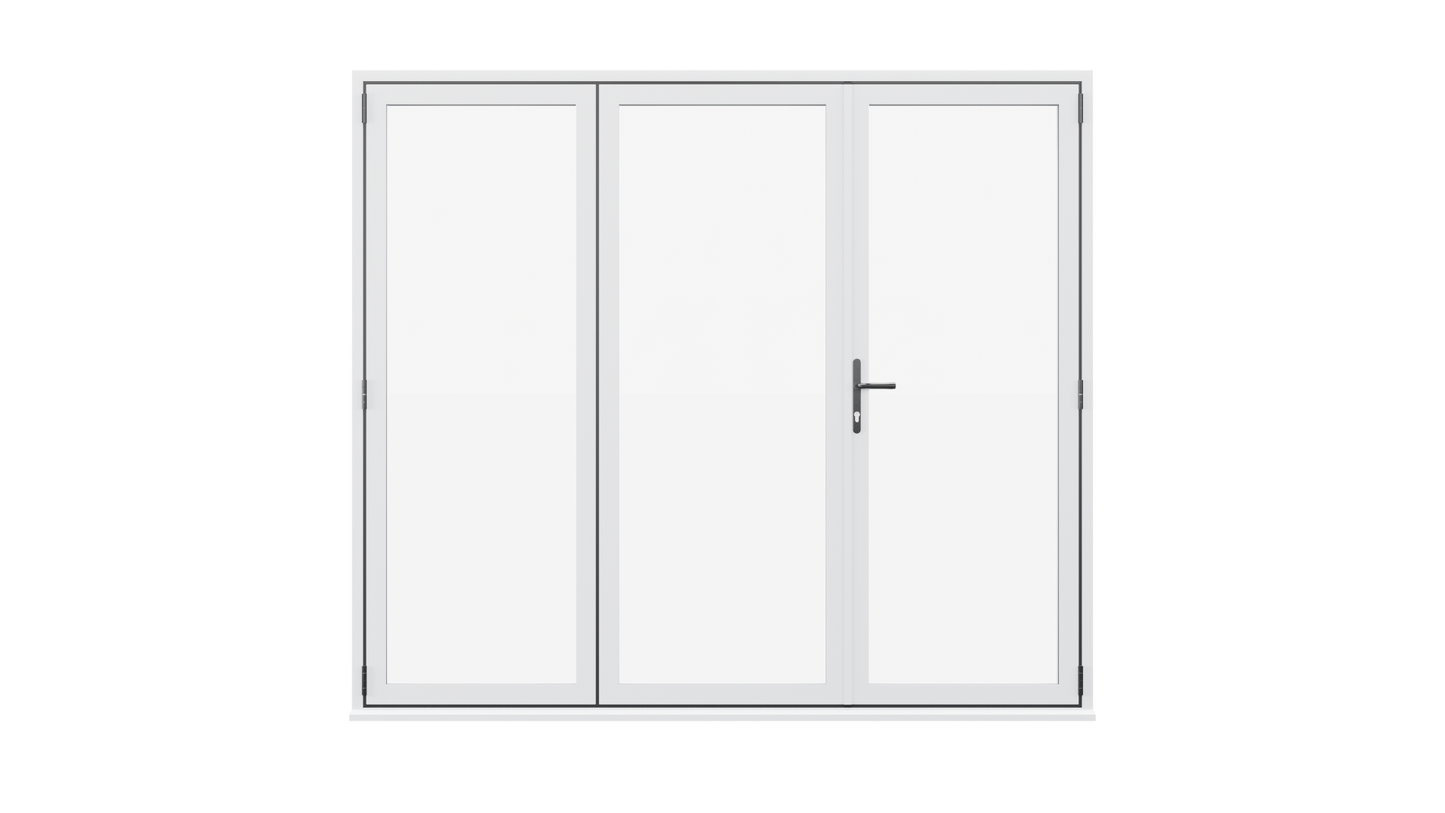 White Aluminium Bifolding Door - 2400mm x 2100mm - One Master to Right, Two Folding to the Left | 3-2-1