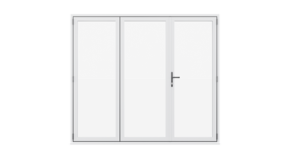 White Aluminium Bifolding Door - 2400mm x 2100mm - One Master to Right, Two Folding to the Left | 3-2-1