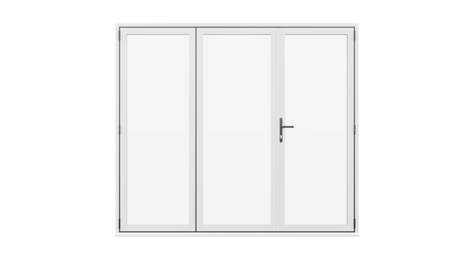 White Aluminium Bifolding Door - 2400mm x 2100mm - One Master to Right, Two Folding to the Left | 3-2-1