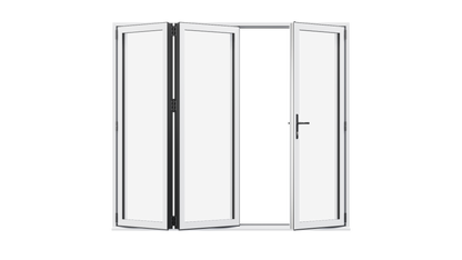 White Aluminium Bifolding Door - 2400mm x 2100mm - One Master to Right, Two Folding to the Left | 3-2-1