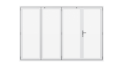 White Aluminium Bifolding Door - 4000mm x 2100mm - One Master to Right, Three Folding to the Left | 4-3-1