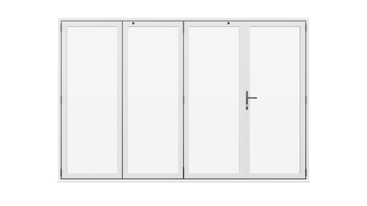 White Aluminium Bifolding Door - 4500mm x 2100mm - One Master to Right, Three Folding to the Left | 4-3-1