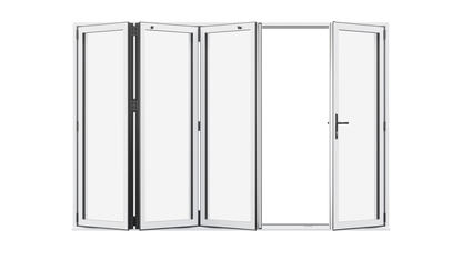 White Aluminium Bifolding Door - 4000mm x 2100mm - One Master to Right, Three Folding to the Left | 4-3-1