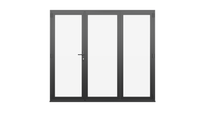 Jet Black Aluminium Bifolding Door - 3000mm x 2100mm - One Master to Left, Two Folding to the Right | 3-2-1