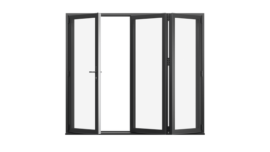 Jet Black Aluminium Bifolding Door - 2100mm x 2100mm - One Master to Left, Two Folding to the Right | 3-2-1