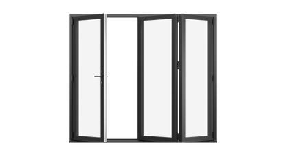 Jet Black Aluminium Bifolding Door - 3000mm x 2100mm - One Master to Left, Two Folding to the Right | 3-2-1