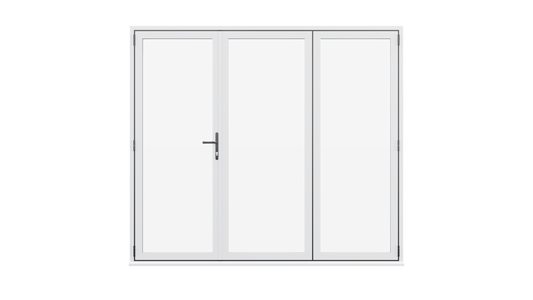 White Aluminium Bifolding Door - 2100mm x 2100mm - One Master to Left, Two Folding to the Right | 3-2-1