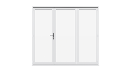 White Aluminium Bifolding Door - 2400mm x 2100mm - One Master to Left, Two Folding to the Right | 3-2-1
