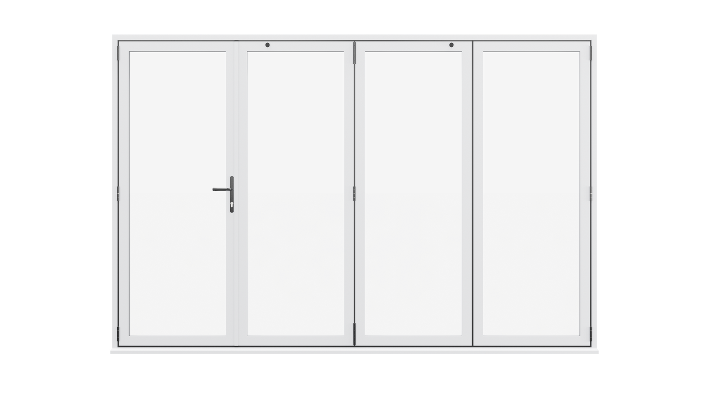 White Aluminium Bifolding Door - 3000mm x 2100mm - One Master to Left, Three Folding to the Right | 4-3-1