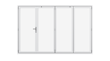 White Aluminium Bifolding Door - 3000mm x 2100mm - One Master to Left, Three Folding to the Right | 4-3-1