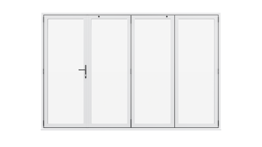 White Aluminium Bifolding Door - 4500mm x 2100mm - One Master to Left, Three Folding to the Right | 4-3-1
