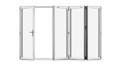 White Aluminium Bifolding Door - 3000mm x 2100mm - One Master to Left, Three Folding to the Right | 4-3-1