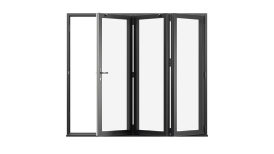 Jet Black Aluminium Bifolding Door - 2400mm x 2100mm – All Folding to the Right | 3-3-0