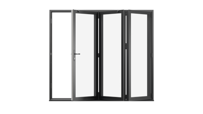 Jet Black Aluminium Bifolding Door - 2100mm x 2100mm – All Folding to the Right | 3-3-0