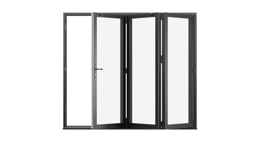 Jet Black Aluminium Bifolding Door - 2100mm x 2100mm – All Folding to the Right | 3-3-0