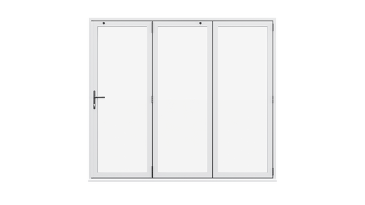 White Aluminium Bifolding Door - 2100mm x 2100mm - All Folding to the Right | 3-3-0