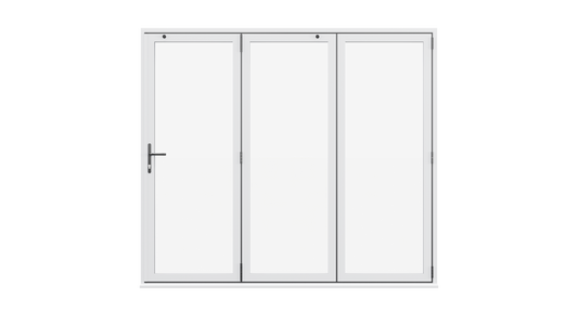 White Aluminium Bifolding Door - 2400mm x 2100mm - All Folding to the Right | 3-3-0