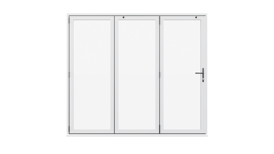 White Aluminium Bifolding Door - 2100mm x 2100mm - All Folding to the Left | 3-3-0