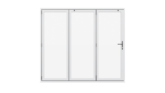 White Aluminium Bifolding Door - 2400mm x 2100mm - All Folding to the Left | 3-3-0