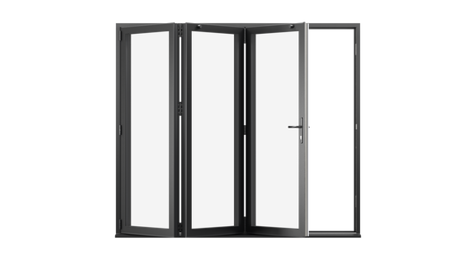 Jet Black Aluminium Bifolding Door - 2100mm x 2100mm – All Folding to the Left | 3-3-0