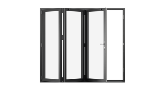Jet Black Aluminium Bifolding Door - 2400mm x 2100mm – All Folding to the Left | 3-3-0