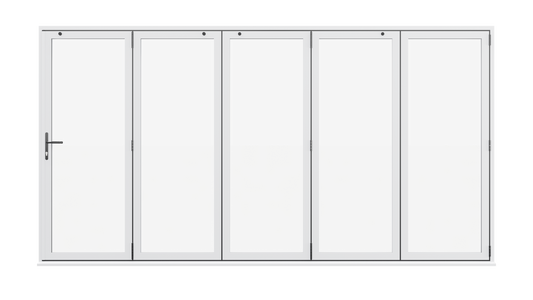 White Aluminium Bifolding Door - 4500mm x 2100mm - All Folding to the Right | 5-5-0