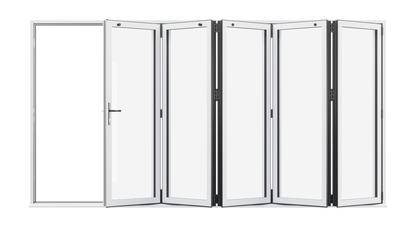 White Aluminium Bifolding Door - 4000mm x 2100mm - All Folding to the Right | 5-5-0